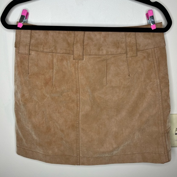 Free People Women Camel Brown Skirt Carson Utility Faux Wrap Style US 2 - Picture 7 of 11